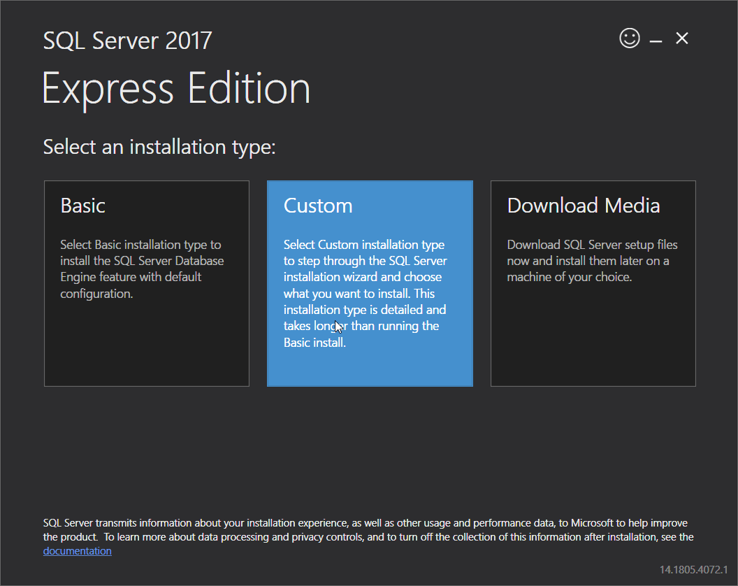 SQL Server 2017 Kurulumu
