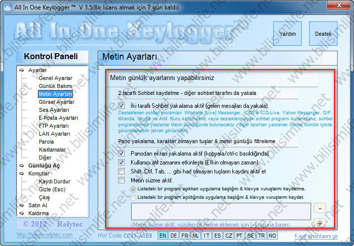 All In One Keylogger Kullanımı