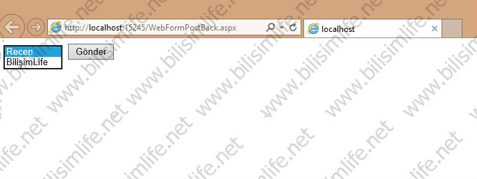 ASP.NET WebForm PostBack Kullanımı