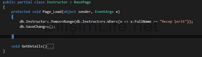 Entity Framework Çoklu İşlemler