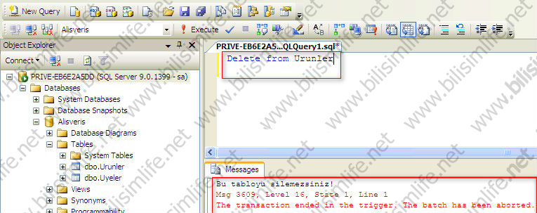 SQL Server’da Trigger Kullanımı