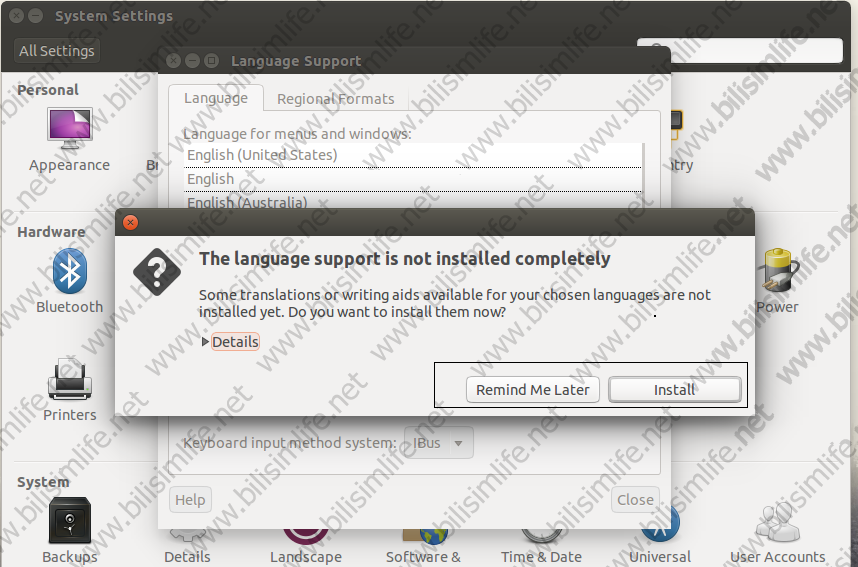 Ubuntu’yu Türkçe Yapmak