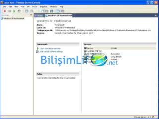 VMware Server Makine Ayarları