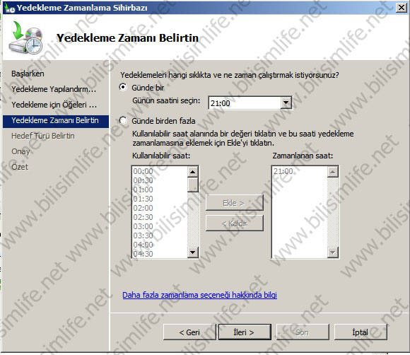 Windows Server 2008 R2 Yedekleme Zamanlama