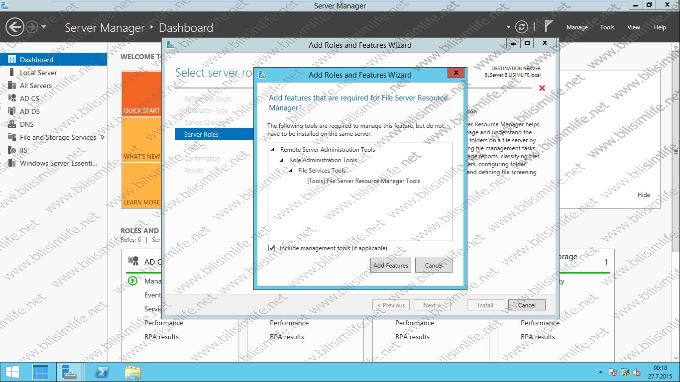 Windows Server 2012 R2 File Services Resource Manager Kurulumu