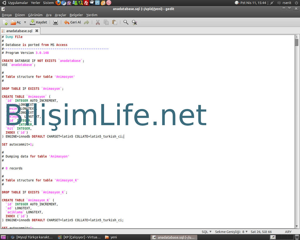 MySQL’de Türkçe karakter sorunu ve çözümü