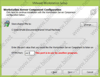 VMware “This port is in use by another program” Hatası