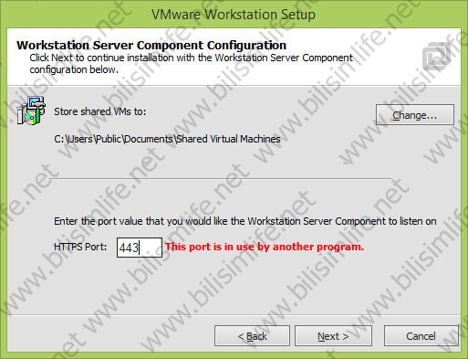 VMware “This port is in use by another program” Hatası