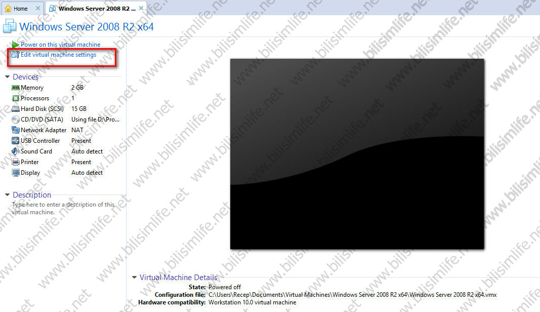 VMware Workstation 10 Makine Ayarları